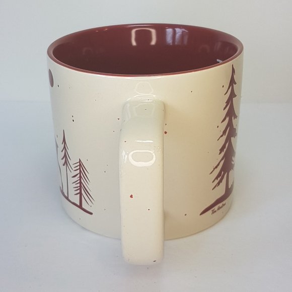 Tim Hortons 2019 Oversize Mug Teacup Elk Moose Deer Trees Winter Cream Red - Picture 4 of 12